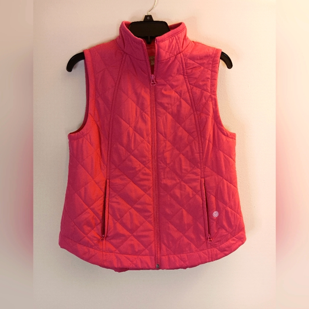 T by Talbots Pink Quilted Vest for Women Sz Small Petite.